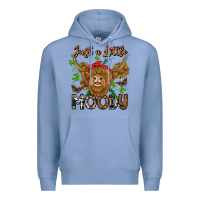 Colony Blue Just a Little Moody Premium Hoodie - CowhideDigitalArt