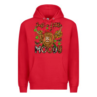 Red Just a Little Moody Premium Hoodie - CowhideDigitalArt