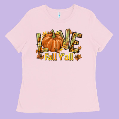 Love Fall Y'all Ladies Tee Designed By Texasbilliewilder