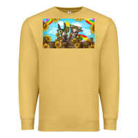 Antique Gold 2 donkeys sunflower Premium Sweatshirt - BarkalooDesign