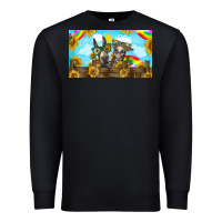 Black 2 donkeys sunflower Premium Sweatshirt - BarkalooDesign