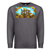 Charcoal Heather 2 donkeys sunflower Premium Sweatshirt - BarkalooDesign