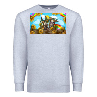 Heather Grey 2 donkeys sunflower Premium Sweatshirt - BarkalooDesign