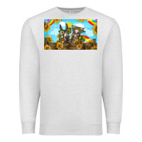 Oatmeal Heather 2 donkeys sunflower Premium Sweatshirt - BarkalooDesign