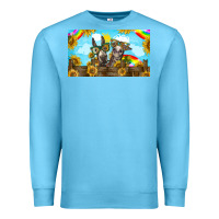 Ocean Blue 2 donkeys sunflower Premium Sweatshirt - BarkalooDesign