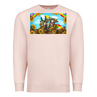 Pale Pink 2 donkeys sunflower Premium Sweatshirt - BarkalooDesign