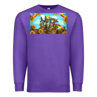 Purple 2 donkeys sunflower Premium Sweatshirt - BarkalooDesign