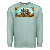 Seafoam 2 donkeys sunflower Premium Sweatshirt - BarkalooDesign