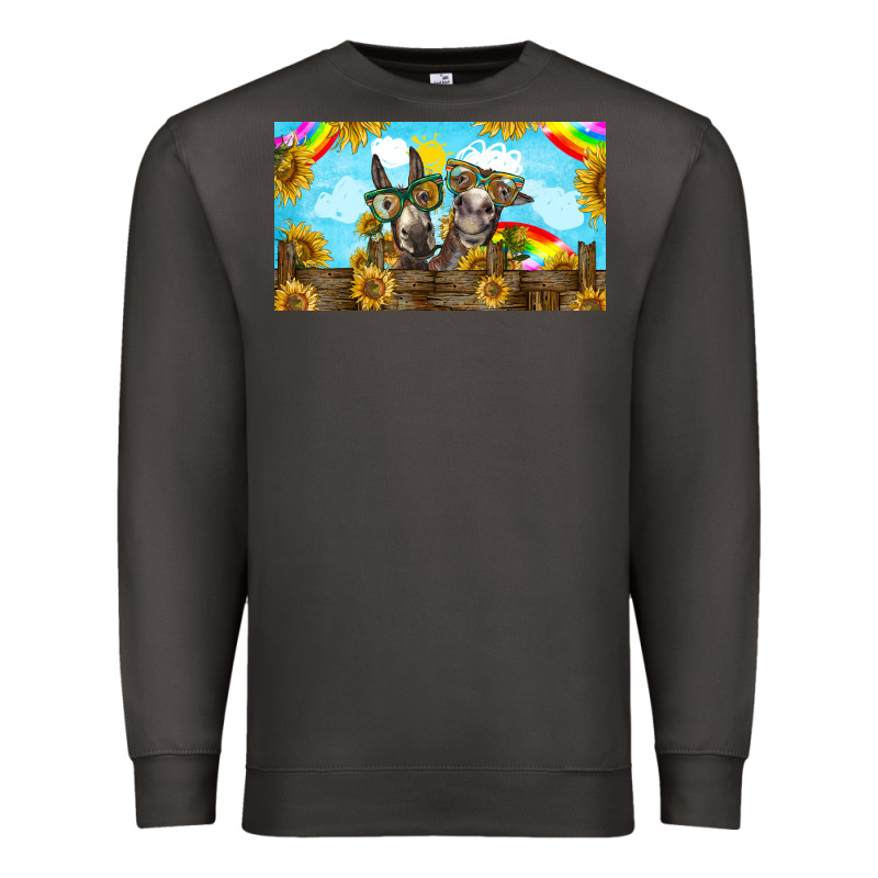 2 Donkeys Sunflower Premium Sweatshirt by BarkalooDesign | Teevron