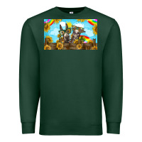 Sports Green 2 donkeys sunflower Premium Sweatshirt - BarkalooDesign