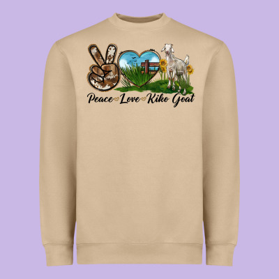 Peace Love Kiko Goat Heavyweight Sweatshirt Designed By Lillyallendesigns