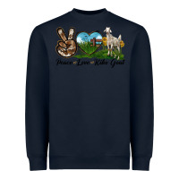 Navy Peace Love Kiko Goat Heavyweight Sweatshirt - LillyAllenDesigns