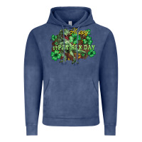 Vintage Denim Happy St. Patrick's Day T-Rex Vintage Hoodie - HowdyJamesFarm