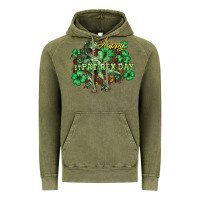 Vintage Olive Happy St. Patrick's Day T-Rex Vintage Hoodie - HowdyJamesFarm