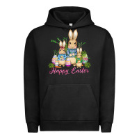 Pigment Black easter bunny family wıth carrots and eggs Urban Hoodie - AdoDesignShop