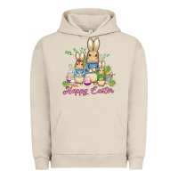 Pigment French Oak easter bunny family wıth carrots and eggs Urban Hoodie - AdoDesignShop
