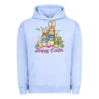 Easter Bunny Family Wıth Carrots And Eggs Urban Hoodie | Teevron