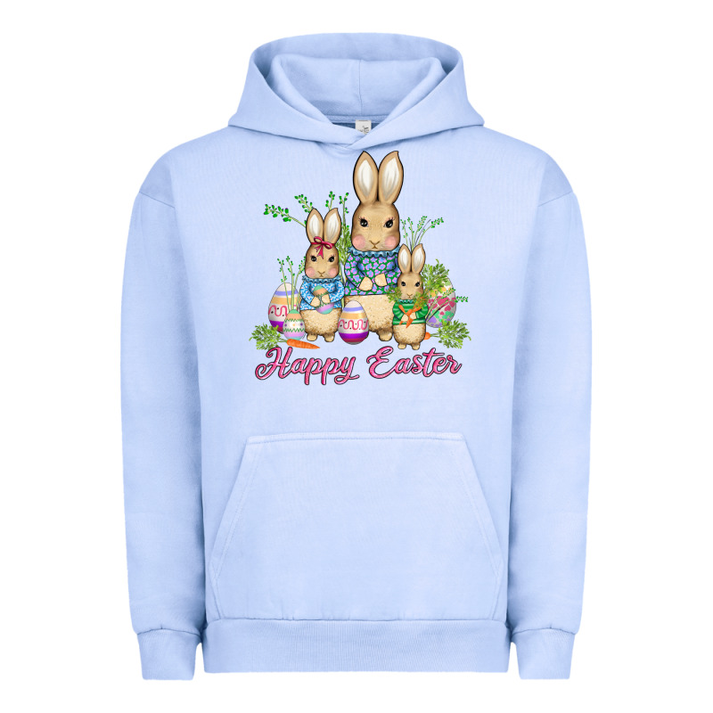Easter Bunny Family Wıth Carrots And Eggs Urban Hoodie by AdoDesignShop | Teevron