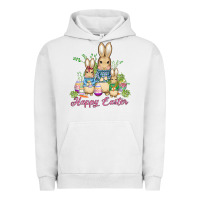 Pigment Lunar Rock easter bunny family wıth carrots and eggs Urban Hoodie - AdoDesignShop