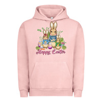 Pigment Salmon easter bunny family wıth carrots and eggs Urban Hoodie - AdoDesignShop