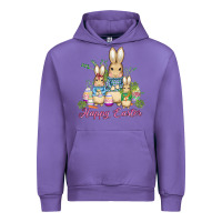Tulip easter bunny family wıth carrots and eggs Urban Hoodie - AdoDesignShop