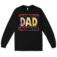 Black lgbtq tie dye dad Long Sleeve Tee - OliviaCreatesArt