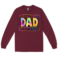 Burgundy lgbtq tie dye dad Long Sleeve Tee - OliviaCreatesArt