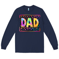 Navy lgbtq tie dye dad Long Sleeve Tee - OliviaCreatesArt