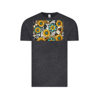 Vintage Black gemstone sunflower cowhide background Vintage Tee - Jasminsmagicworld