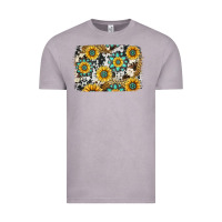 Gemstone Sunflower Cowhide Background Vintage Tee | Teevron