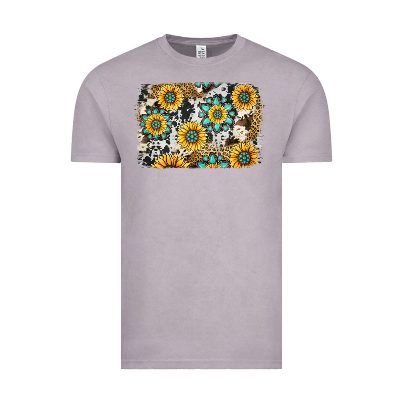 Gemstone Sunflower Cowhide Background Vintage Tee by Jasminsmagicworld | Teevron