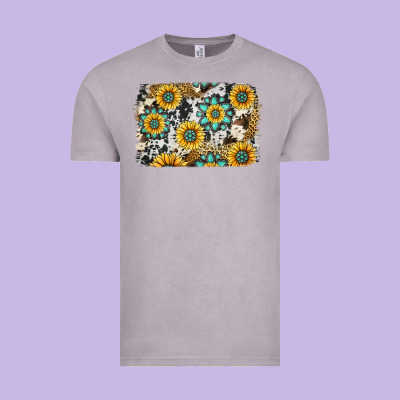 Gemstone Sunflower Cowhide Background Vintage Tee Designed By Jasminsmagicworld