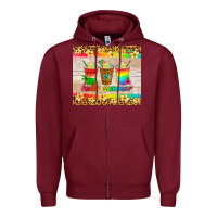 Burgundy hello summer ice coffee Zipper Hoodie - Artiststas