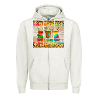Oatmeal Heather hello summer ice coffee Zipper Hoodie - Artiststas