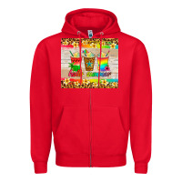Red hello summer ice coffee Zipper Hoodie - Artiststas