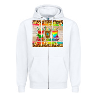 White hello summer ice coffee Zipper Hoodie - Artiststas