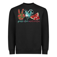 Black peace love watermelon Heavyweight Sweatshirt - SublimationCraftShop