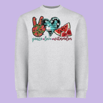 Peace Love Watermelon Heavyweight Sweatshirt Designed By Sublimationcraftshop