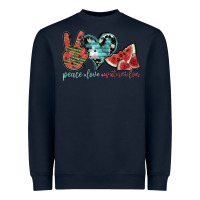 Navy peace love watermelon Heavyweight Sweatshirt - SublimationCraftShop