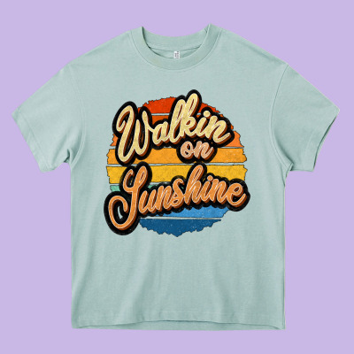 Walking On Sunshine Heavy Core Tee Designed By Jahusdesignshop