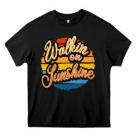 Black Walking on Sunshine Heavy Core Tee - JahusDesignShop