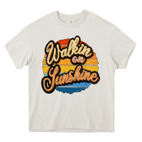 Cream Walking on Sunshine Heavy Core Tee - JahusDesignShop