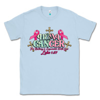 Dusty Blue Heal Cancer Luke 1:37 cross Cancer Awareness Classic Tee - HowdyJamesFarm