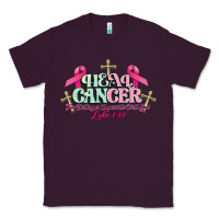 Plum Heal Cancer Luke 1:37 cross Cancer Awareness Classic Tee - HowdyJamesFarm