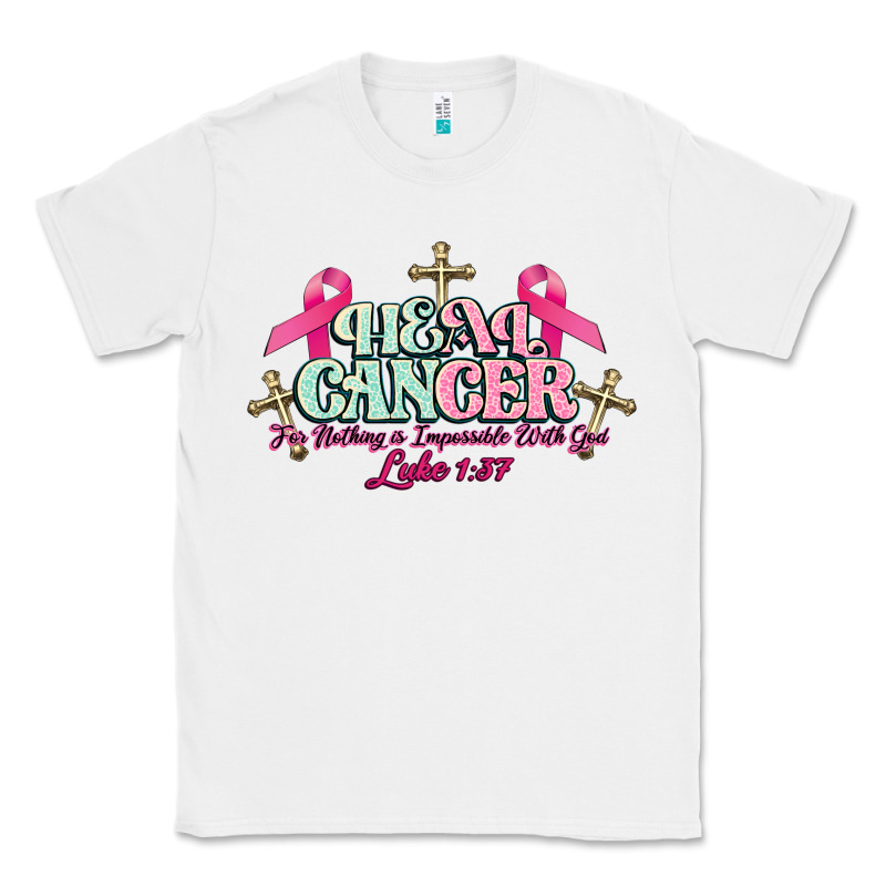Heal Cancer Luke 1:37 Cross Cancer Awareness Classic Tee by HowdyJamesFarm | Teevron