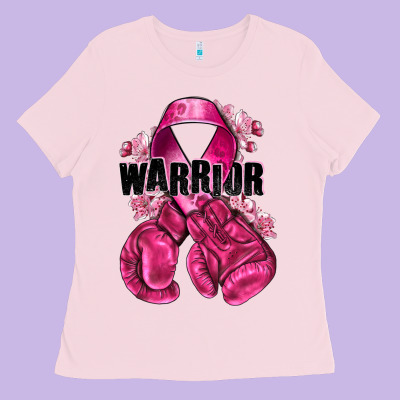 Warrior Breast Cancer With Boxing Gloves Ladies Tee Designed By Nancycooperartshop