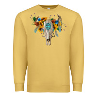 Antique Gold boho bull skull Premium Sweatshirt - BarkalooDesign