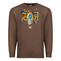 Chestnut boho bull skull Premium Sweatshirt - BarkalooDesign