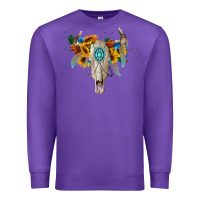 Purple boho bull skull Premium Sweatshirt - BarkalooDesign