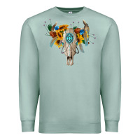 Seafoam boho bull skull Premium Sweatshirt - BarkalooDesign
